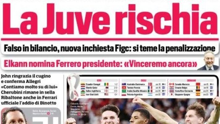 IL NAPOLI SUI MEDIA – Le prime pagine dei giornali di oggi 30 novembre 2022 - immagine 1