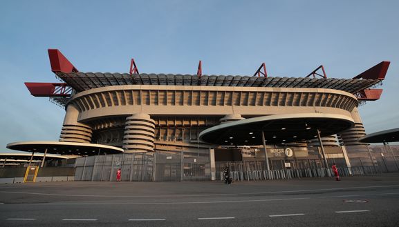 MILAN, ITALY - OCTOBER 29: A general view outside the stadium prior to the UEFA Europa League Group H stage match between AC Milan and AC Sparta Praha at San Siro Stadium on October 29, 2020 in Milan, Italy. (Photo by Emilio Andreoli/Getty Images) MILAN, ITALY - OCTOBER 29: A general view outside the stadium prior to the UEFA Europa League Group H stage match between AC Milan and AC Sparta Praha at San Siro Stadium on October 29, 2020 in Milan, Italy. (Photo by Emilio Andreoli/Getty Images)