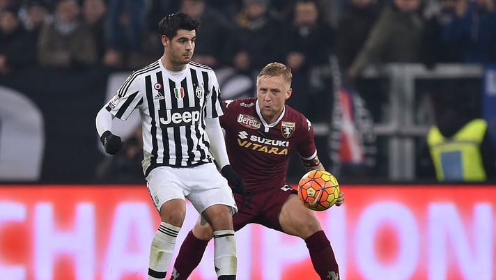 TURIN, ITALY - DECEMBER 16: Alvaro Morata (L) of FC Juventus is challenged by Kamil Glik of Torino FC during the TIM Cup match between FC Juventus and Torino FC at Juventus Arena on December 16, 2015 in Turin, Italy. (Photo by Valerio Pennicino/Getty Images) TURIN, ITALY - DECEMBER 16: Alvaro Morata (L) of FC Juventus is challenged by Kamil Glik of Torino FC during the TIM Cup match between FC Juventus and Torino FC at Juventus Arena on December 16, 2015 in Turin, Italy. (Photo by Valerio Pennicino/Getty Images)