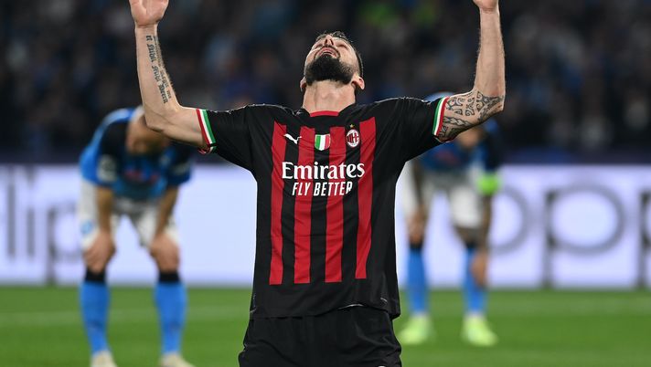 esultanza Giroud AC Milan Napoli-Milan Champions League 2022-2023