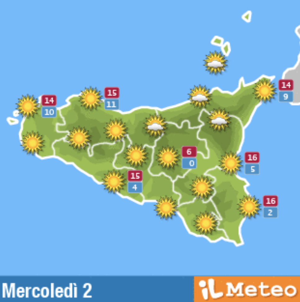 Meteo Palermo, piogge e schiarite: le previsioni di mercoledì 2 febbraio  meteo