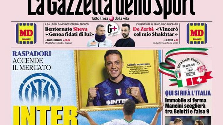 Prima Pagina, La Gazzetta dello Sport: “Inter, occasione Raspad’oro” Prima Pagina, La Gazzetta dello Sport: “Inter, occasione Raspad’oro” - immagine 1