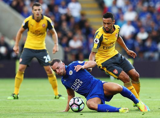 during the Premier League match between Leicester City and Arsenal at The King Power Stadium on August 20, 2016 in Leicester, England. during the Premier League match between Leicester City and Arsenal at The King Power Stadium on August 20, 2016 in Leicester, England.