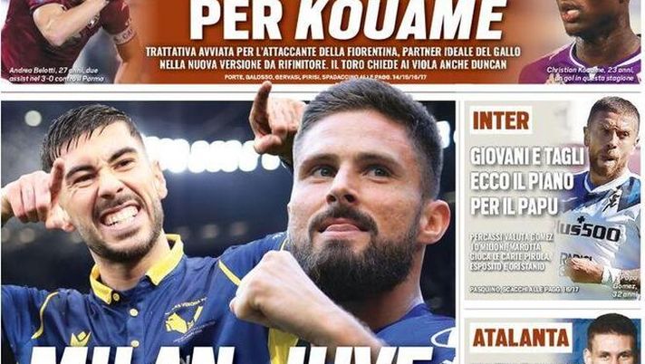 Tuttosport, la prima pagina di oggi, martedì 5 gennaio 2021 