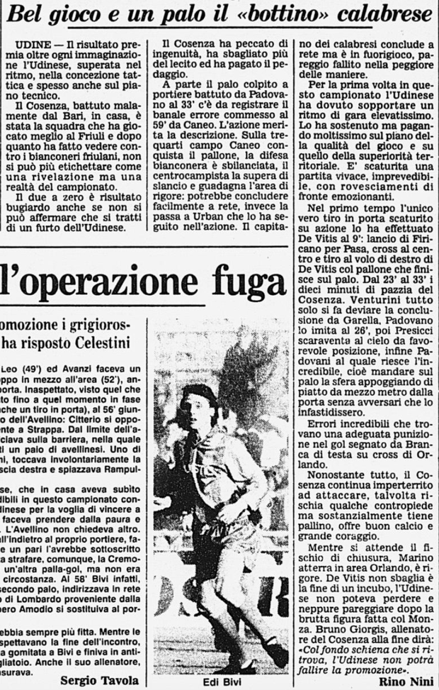 Accadde Oggi: 9.1.89 L’Udinese decolla