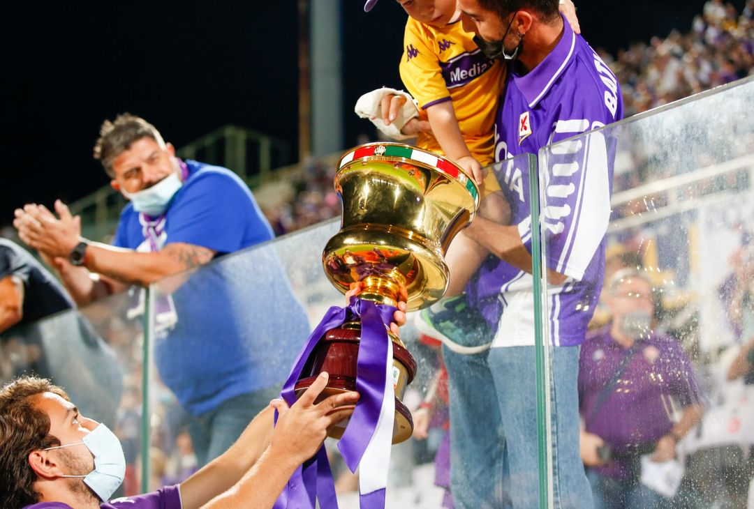  GERMOGLI PH: 28 AGOSTO 2021 FIRENZE STADIO ARTEMIO FRANCHI SERIE A FIORENTINA VS TORINO NELLA FOTO LA FIORENTINA PRIMAVERA SFILA CON LA COPPA 
