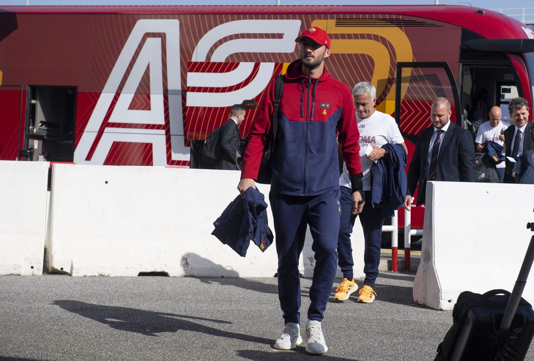 Roma in partenza per la Finlandia: domani la sfida con l’Helsinki – FOTO GALLERY - immagine 13