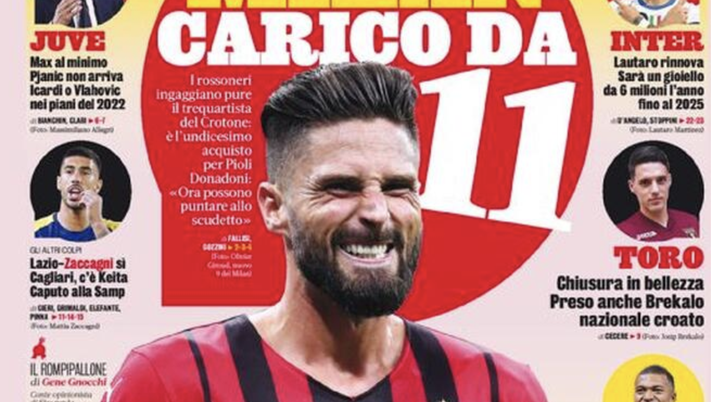 Prima Pagina, Gazzetta dello Sport: “Milan carico da 11. Juventus, Max al minimo” Prima Pagina, Gazzetta dello Sport: “Milan carico da 11. Juventus, Max al minimo”