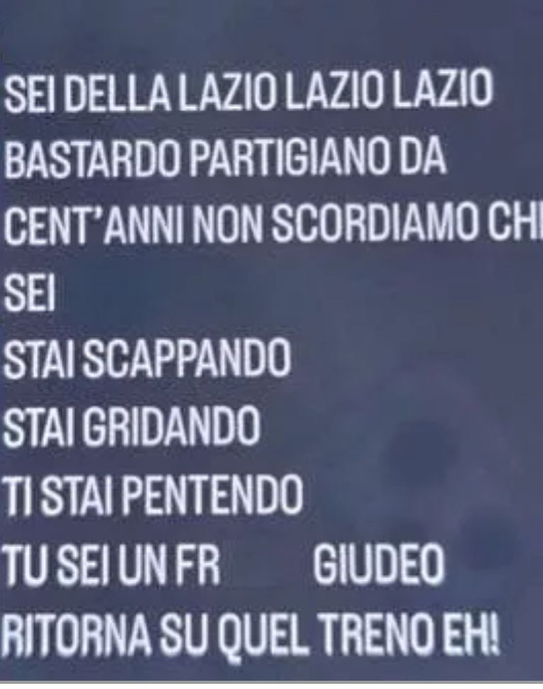 Derby di Roma, il nuovo coro horror dei romanisti: da Sanremo al “Laziale giudeo”…- immagine 2