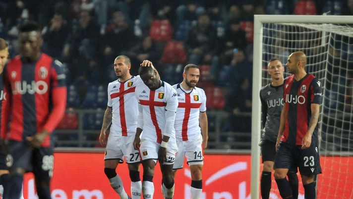 BOLOGNA, ITALY - FEBRUARY 15: Adama Soumaoro of Genoa CFC celebrates after scoring the opening goal during the Serie A match between Bologna FC and Genoa CFC at Stadio Renato Dall'Ara on February 15, 2020 in Bologna, Italy. (Photo by Mario Carlini/Getty Images) BOLOGNA, ITALY - FEBRUARY 15: Adama Soumaoro of Genoa CFC celebrates after scoring the opening goal during the Serie A match between Bologna FC and Genoa CFC at Stadio Renato Dall'Ara on February 15, 2020 in Bologna, Italy. (Photo by Mario Carlini/Getty Images)
