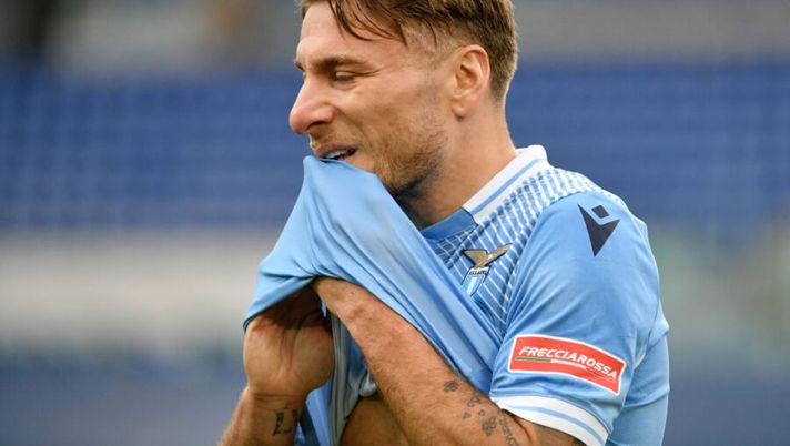 ROME, ITALY - MARCH 12: Ciro Immobile of SS Lazio reacts during the Serie A match between SS Lazio and FC Crotone at Stadio Olimpico on March 12, 2021 in Rome, Italy. (Photo by Marco Rosi - SS Lazio/Getty Images) Lazio, può riposare anche Immobile: le prove anti-Bayern e la gestione di Lazzari - immagine 1
