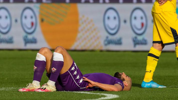 GERMOGLI PH: 7 MARZO 2021 FIRENZE STADIO ARTEMIO FRANCHI SERIE A FIORENTINA VS PARMA NELLA FOTO AMRABAT INFORTUNIO 