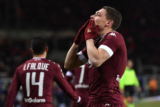 TURIN, ITALY - JANUARY 16: Andrea Belotti of FC Torino celebrates after scoring the opening goal during the Serie A match between FC Torino and AC Milan at Stadio Olimpico di Torino on January 16, 2017 in Turin, Italy. (Photo by Valerio Pennicino/Getty Images) TURIN, ITALY - JANUARY 16: Andrea Belotti of FC Torino celebrates after scoring the opening goal during the Serie A match between FC Torino and AC Milan at Stadio Olimpico di Torino on January 16, 2017 in Turin, Italy. (Photo by Valerio Pennicino/Getty Images)