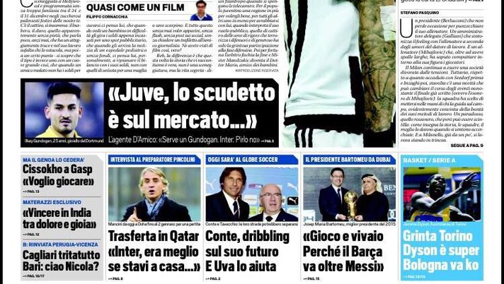 Prima Pagina, Tuttosport: “Mandzukic, quel bravo ragazzo. Torino, mani su Kramaric. Berlusconi, il Milan sta con Mihajlovic. Galliani per Candreva gioca la carta El Shaarawy” 