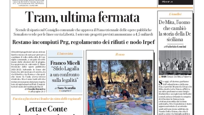 Prima Pagina, La Repubblica-Palermo: “Tram, ultima fermata” - immagine 1