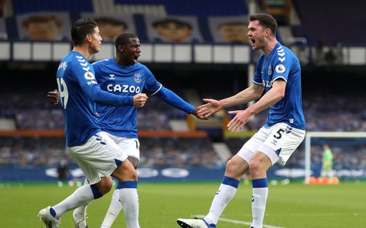Il pareggio di Michael Keane per l'Everton, di testa su calcio d'angolo: terzo gol stagionale per lui (Phoyo Catherine Ivill/Getty Images) Il pareggio di Michael Keane per l'Everton, di testa su calcio d'angolo: terzo gol stagionale per lui (Phoyo Catherine Ivill/Getty Images)