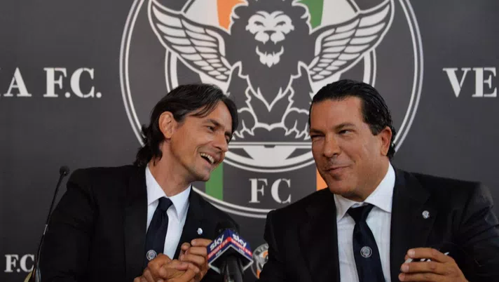 Foto LaPresse/Anteo Marinoni08-06-2016 Venezia, ItaliasportcalcioPresentato alla stampa il nuovo allenatore del Calcio Venezia, Filippo Inzaghi.nella foto (sx-dx) il presidente del Calcio Venezia Joe Tacopina e Filippo Inzaghi