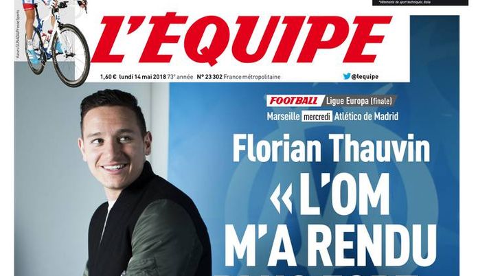 Prima Pagina, L’Équipe: “Thauvin: ‘L’OM mi ha reso più forte’. Mercoledì finale di Europa League contro l’Atletico…” Prima Pagina, L’Équipe: “Thauvin: ‘L’OM mi ha reso più forte’. Mercoledì finale di Europa League contro l’Atletico…”