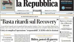 Prima Pagina, La Repubblica: “Basta ritardi sul Recovery, l’economia non si fa da soli”
