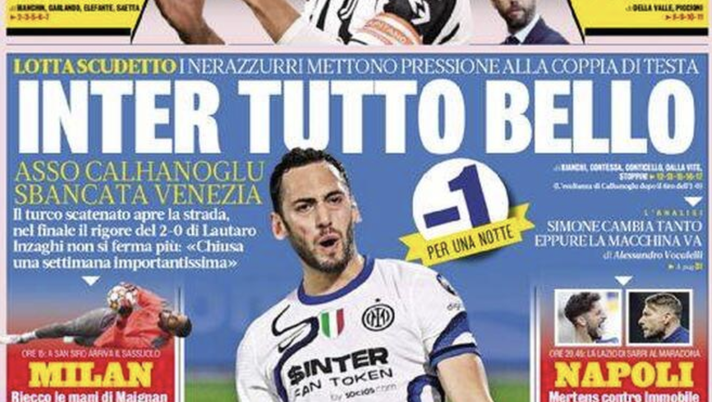 Prima Pagina, Gazzetta dello Sport: “Inter tutto bello. Juventus, doppio shock” 