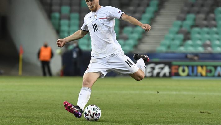 LJUBLJANA, SLOVENIA - MAY 31: Tommaso Pobega of Italy shoots and misses during the 2021 UEFA European Under-21 Championship Quarter-finals match between Portugal and Italy at Stadion Stozice on May 31, 2021 in Ljubljana, Slovenia. (Photo by Jurij Kodrun/Getty Images) 