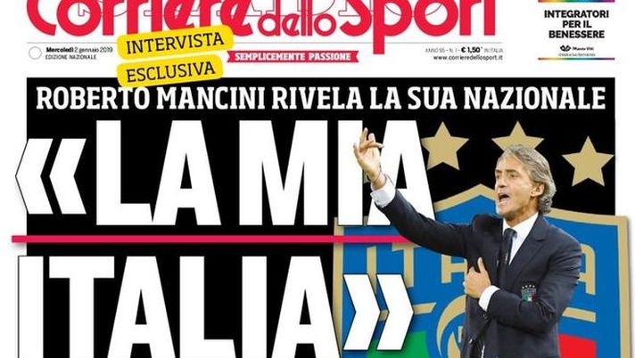 Prima Pagina, Corriere dello Sport: &#8220;La mia Italia. Ronaldo senza limiti. Rinnovo Icardi, l&#8217;Inter&#8230;&#8221; 