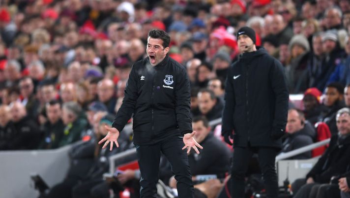 LIVERPOOL, ENGLAND - DECEMBER 04: Marco Silva, Manager of Everton reacts during the Premier League match between Liverpool FC and Everton FC at Anfield on December 04, 2019 in Liverpool, United Kingdom. (Photo by Laurence Griffiths/Getty Images) LIVERPOOL, ENGLAND - DECEMBER 04: Marco Silva, Manager of Everton reacts during the Premier League match between Liverpool FC and Everton FC at Anfield on December 04, 2019 in Liverpool, United Kingdom. (Photo by Laurence Griffiths/Getty Images)