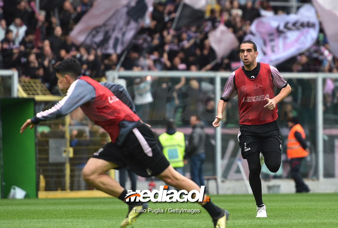  PALERMO, ITALY - MARCH 28: Giuseppe Bellusci of Palermo in action during a training session at Stadio Renzo Barbera on March 28, 2019 in Palermo, Italy. (Photo by Tullio M. Puglia/Getty Images) 