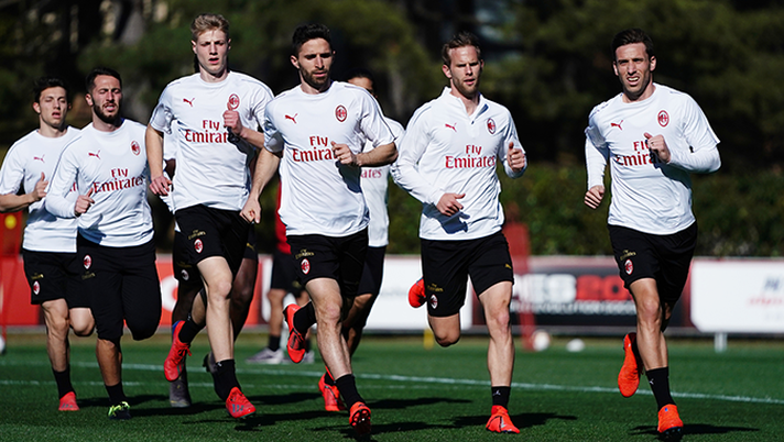 Il Milan in allenamento a Milanello (credits: acmilan.com) 