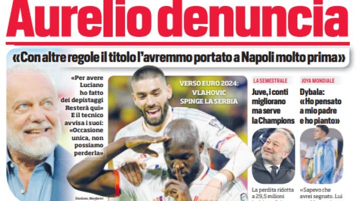 EDICOLA / CdS: Lukaku, tre gol a Ibra. De Laurentiis: “Titolo prima se…” - immagine 1