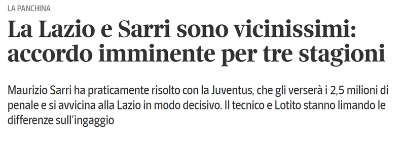 Il titolo scelto dal Corriere della Sera Il titolo scelto dal Corriere della Sera
