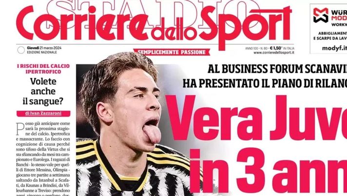 PRIMA PAGINA CORRIERE DELLO SPORT OGGI