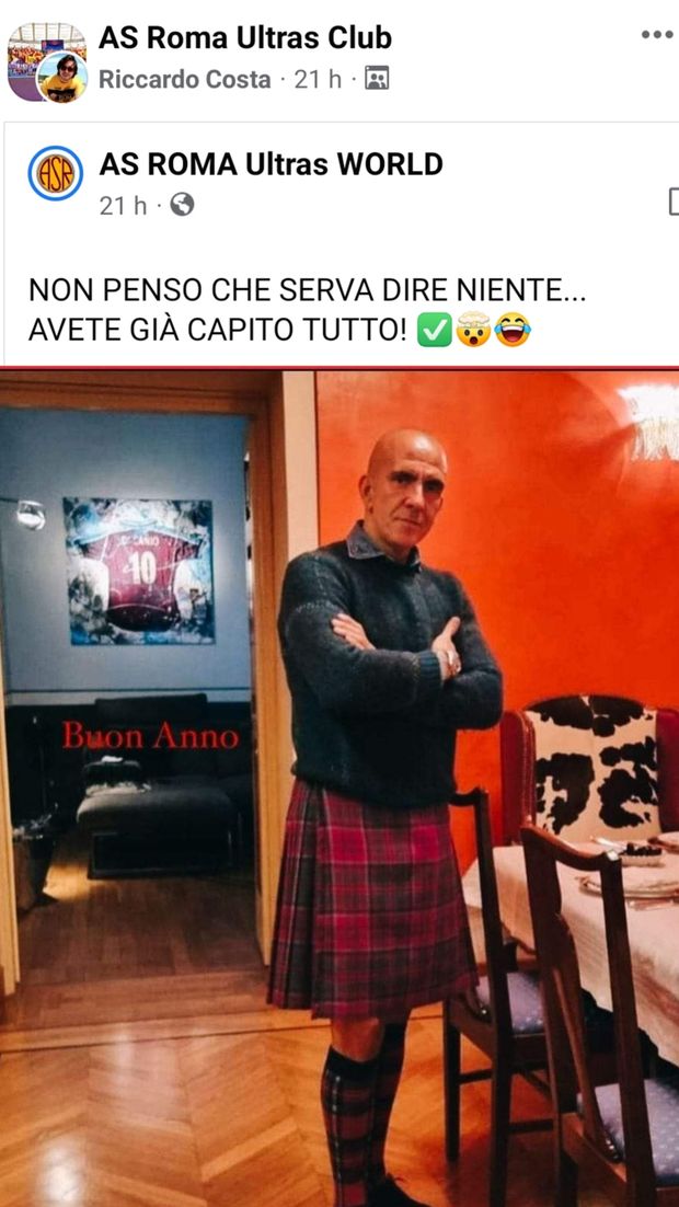 2022: il kilt scozzese di Paolo Di Canio scatena il primo derby della Capitale- immagine 3