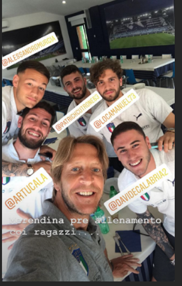  Ambrosini con Calabria e Cutrone, Instagram Stories di Massimo Ambrosini 