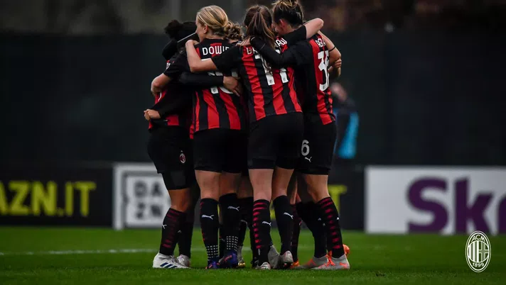 L'esultanza del Milan Femminile nella vittoria per 1-0 contro la Roma (AC Milan)