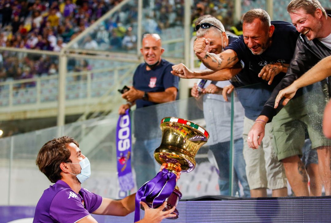  GERMOGLI PH: 28 AGOSTO 2021 FIRENZE STADIO ARTEMIO FRANCHI SERIE A FIORENTINA VS TORINO NELLA FOTO LA FIORENTINA PRIMAVERA SFILA CON LA COPPA 