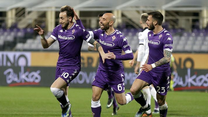 FLORENCE, ITALY - FEBRUARY 19: Gaetano Castrovilli of ACF Fiorentina celebrates after scoring a goal during the Serie A match between ACF Fiorentina  and Spezia Calcio at Stadio Artemio Franchi on February 19, 2021 in Florence, Italy.  (Photo by Gabriele Maltinti/Getty Images) 