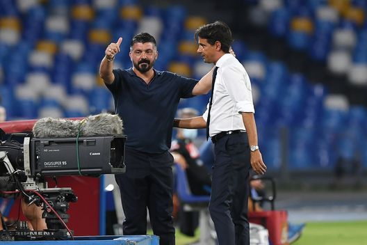  Gattuso e Inzaghi, Napoli-Lazio (Getty) 