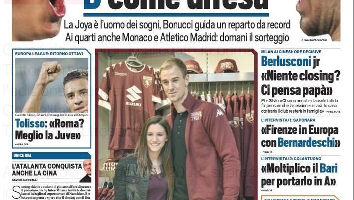 Prima Pagina, Tuttosport: “Fattore D. Juventus-Champions, ecco perché si può. Milan ai cinesi, ore decisive” Prima Pagina, Tuttosport: “Fattore D. Juventus-Champions, ecco perché si può. Milan ai cinesi, ore decisive”