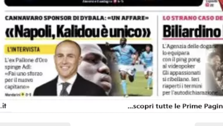 IL NAPOLI SUI MEDIA – Le prime pagine dei giornali di oggi 24 giugno 2022 - immagine 1