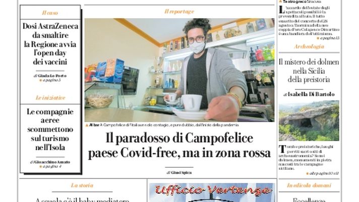 Prima Pagina, La Repubblica-Palermo: “Il virus dilaga nei quartieri popolari. Il paradosso di Campofelice” 