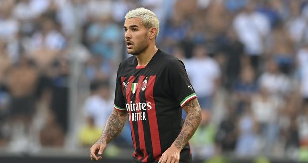 Theo Hernández (difensore AC Milan), qui durante l'amichevole Olympique Marsiglia-Milan 0-2 | News (Getty Images) Theo Hernández AC Milan amichevole Olympique Marsiglia-Milan 0-2