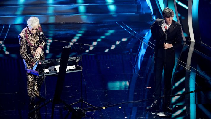 SANREMO, ITALY - FEBRUARY 07: Morgan and Bugo attend the 70° Festival di Sanremo (Sanremo Music Festival) at Teatro Ariston on February 07, 2020 in Sanremo, Italy. (Photo by Daniele Venturelli/Daniele Venturelli/Getty Images ) 