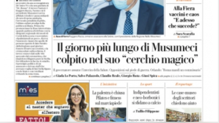 Prima Pagina, La Repubblica-Palermo: “Lo scandalo morti spalmati, il giorno più lungo di Musumeci&#8221; 
