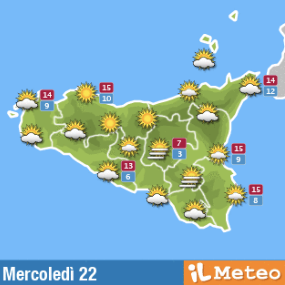 Meteo, Palermo: cielo sereno, le previsioni di mercoledì 22 dicembre  meteo