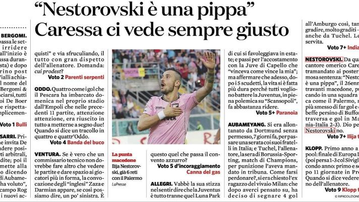 Il Fatto Quotidiano bacchetta Caressa: &#8220;Dio perdona, Nestorovski no. Altro che &#8216;pippa&#8217;!&#8221; 
