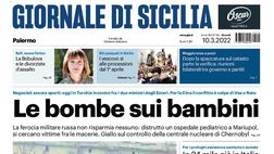 Prima Pagina, Giornale di Sicilia: “Le bombe sui bambini”