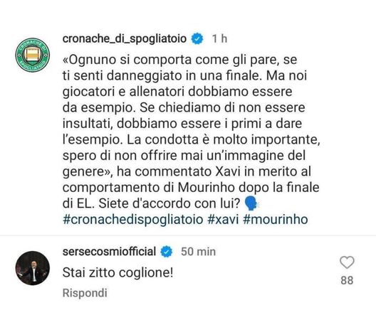 Xavi attacca Mourinho, Serse Cosmi risponde durissimo: “Stai zitto cog…”- immagine 2