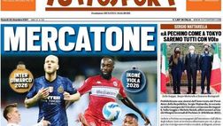 Prima Pagina, Tuttosport: “Mercatone di Natale. Allo stadio con la FFP2”