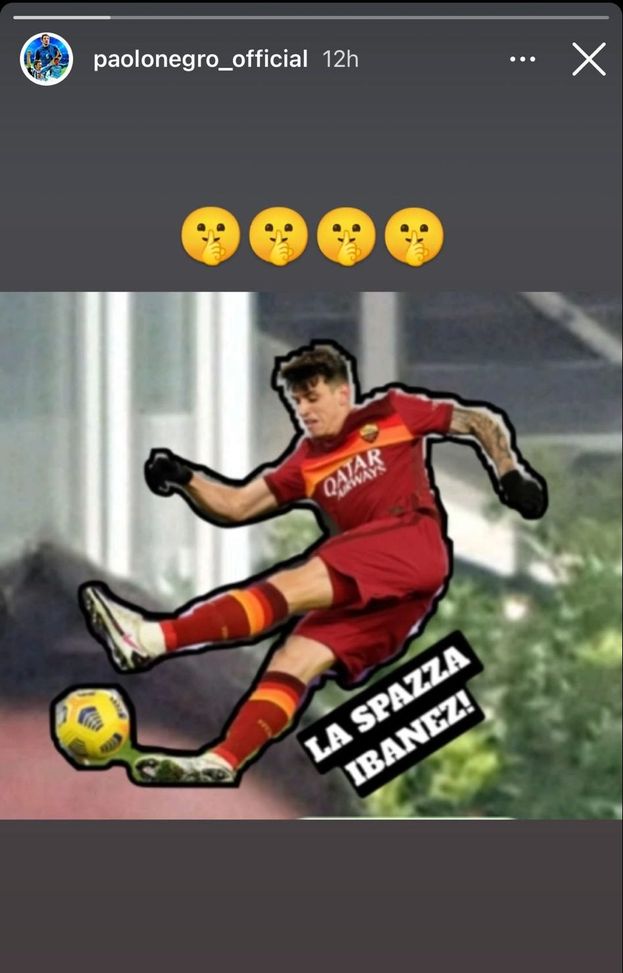 Lazio, Paolo Negro prende in giro la Roma sui social: “La spazza Ibanez”- immagine 2